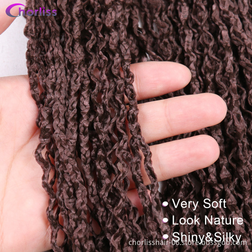 wholesale Long Pre Strenched Kinky Curly Heat Resistant Micro Crochet Braids Synthetic Hair Extension Crochet Braiding HairWomen
